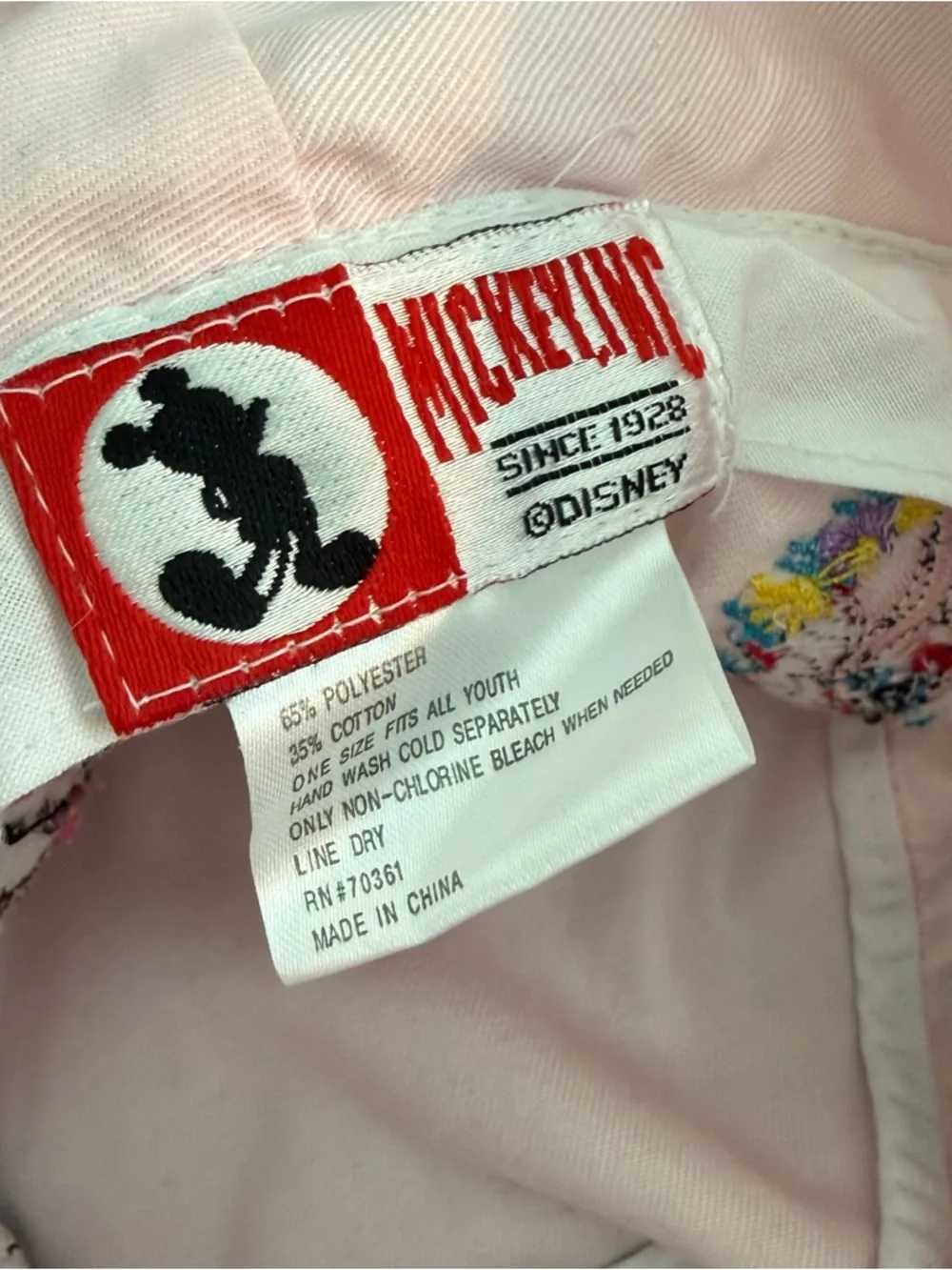 VTG 90s Mickey Inc Disneyland Princesses Pink Embroidered Youth Bucket Hat OS